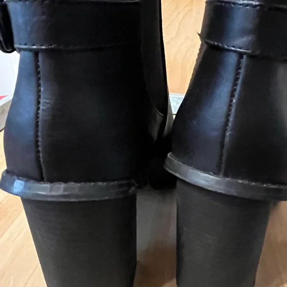 Black Peep-Toe Ankle Booties - Picture 3 of 5